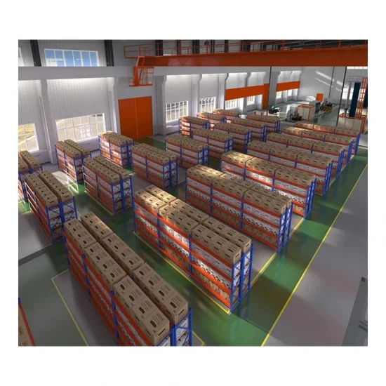 Широкопролётный складской стеллаж Longspan для склада и производства 2000x1200x400 мм с тремя ярусами