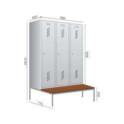 Metāla garderobes skapis ML 300x3 b