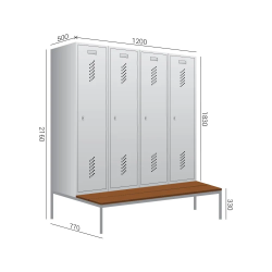 Metāla garderobes skapis ML 300x4 b