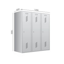 Metāla garderobes skapis ML 400x3