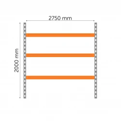 Noliktavu plaukts 2000x2750x600mm