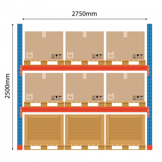 Нижняя часть паллетного стеллажа Boracs 2500x2750 мм