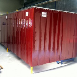 PVC metināšanas aizkars 2x200 mm/dm, sarkans