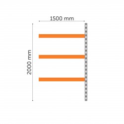 Pagarināts multivides plaukts 2000 x 1500 x 600 mm