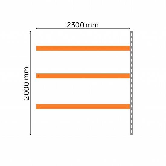 Удлиненная полка для мультимедиа 2000 x 2300 x 800 мм