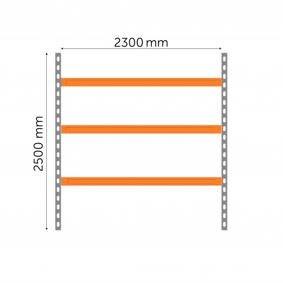 Основная часть полки для мультимедиа 2500 x 2300 x 600 мм