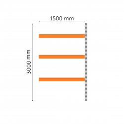Pagarināts multivides plaukts 3000 x 1500 x 600 mm