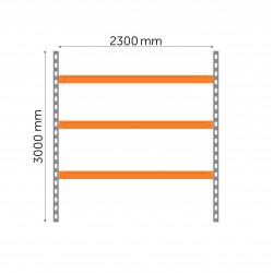 Galvenā daļa multivides plaukta 3000 x 2300 x 600 mm Galvenā daļa multivides plaukta 3000 x 2300 x 600 mm