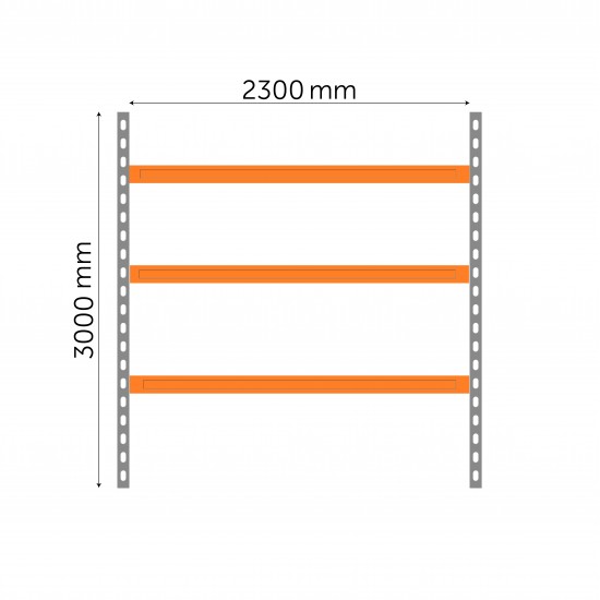 Основная часть полки для мультимедиа 3000 x 2300 x 600 мм