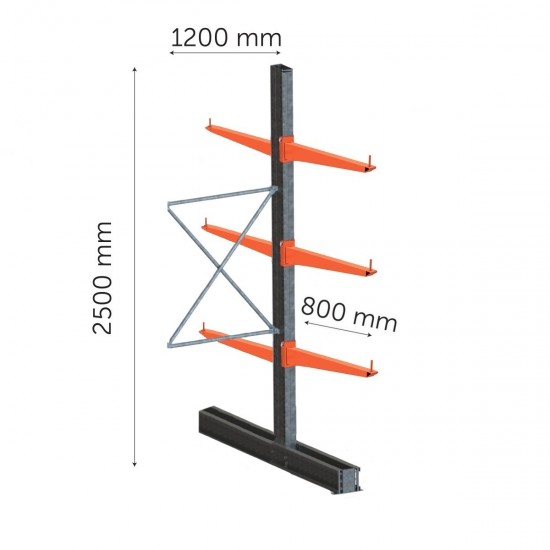 Удлинитель для двусторонней консольной полки 2500 x 1200 x 800 мм*2