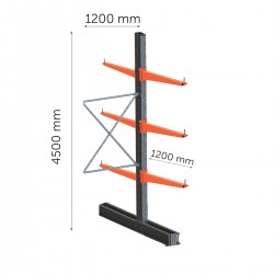 Divpusēja konsoles izbīdāma plaukts 4500 x 1200 x 1200 mm*2 Divpusēja konsoles izbīdāma plaukts 4500 x 1200 x 1200 mm*2