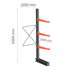 Konsoles plaukta pagarinājums 2500 x 1200 x 1200 mm