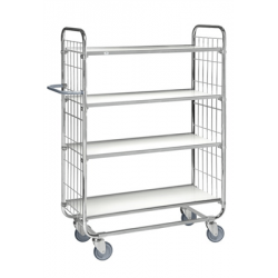 Ratiņi montāžai un plauktiem KM8000-4XL-CL, 4 līmeņi 1395 x 470 x 1590 mm