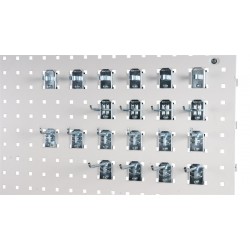 Komplekts ar 20 āķiem perforētai sienai, I74112 Komplekts ar 20 āķiem perforētai sienai, I74112