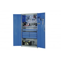 Metāla instrumentu skapis 2000x1020x540 mm RAL 7035/5010, I74000 Metāla instrumentu skapis 2000x1020x540 mm RAL 7035/5010, I74000