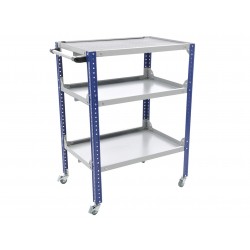 Ratiņi 980x772x514 mm, ar trim plauktiem un riteņiem, PRWDSGAR