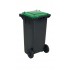 Ielu atkritumu tvertne 120 l, ar zaļu vāku, I231102
