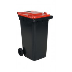 Ielu atkritumu tvertne 240 l ar sarkano vāku, I2431203