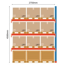Paplašinātājs palešu plaukta Boracs 4500x2750 mm