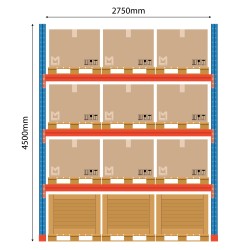 Bāze plauktiem ar atvilktnēm Boracs 4500x2750 mm Bāze plauktiem ar atvilktnēm Boracs 4500x2750 mm