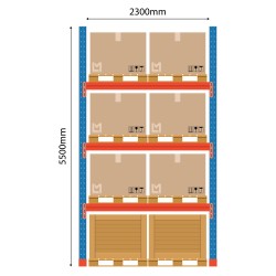Apakšējā daļa palešu plaukta Boracs, FIN, 5500x2300 mm Apakšējā daļa palešu plaukta Boracs, FIN, 5500x2300 mm