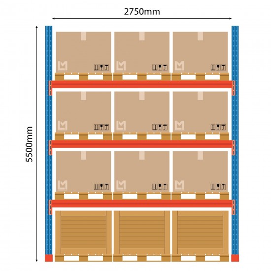 База для полок с ящиками Boracs 5500x2750 мм