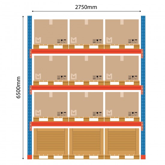 Основание для паллетной полки Boracs 6500x2750 мм