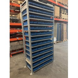 Plaukts kastēm 2100x994x500, 76 kastes